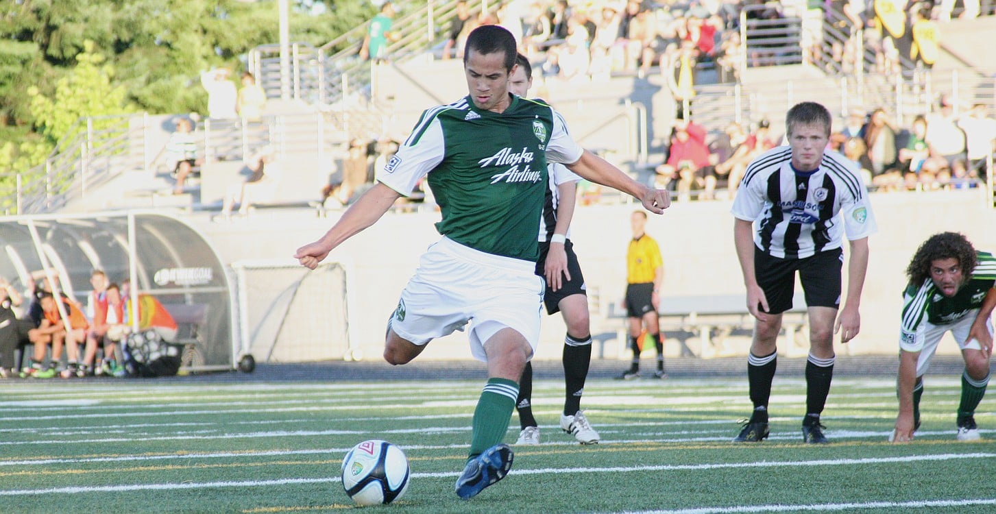 Brent Richards returned home Friday, and scored a goal for the Portland Timbers U-23 men's soccer team. The Abbotsford Mariners, of British Columbia, Canada, defeated the Timbers 2-1, at Doc Harris Stadium in Camas.