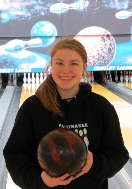 Camas High School freshman Shelby Chartrand qualifed for the 4A state bowling tournament Friday, at Tacoma Narrows Plaza Bowl.