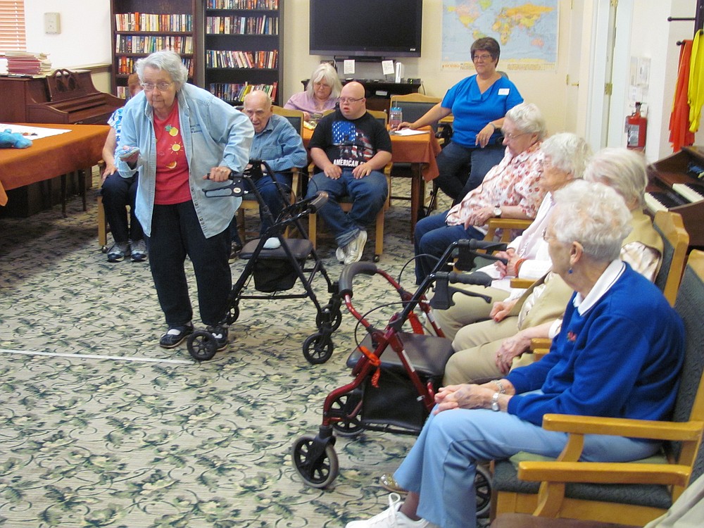 Residents of Columbia Ridge Senior Living, in Washougal, enjoy a game of beanbag baseball. Other activities include exercise classes, walking clubs, ice cream socials, Bible studies, arts and crafts, gardening and music. There are trivia games, reading groups and outings to the beach, local restaurants, museums, special events and concerts. "Hopefully we are giving our residents the chance to enjoy each day to its fullest potential," said Columbia Ridge Activity Director Michelle Kendoll.