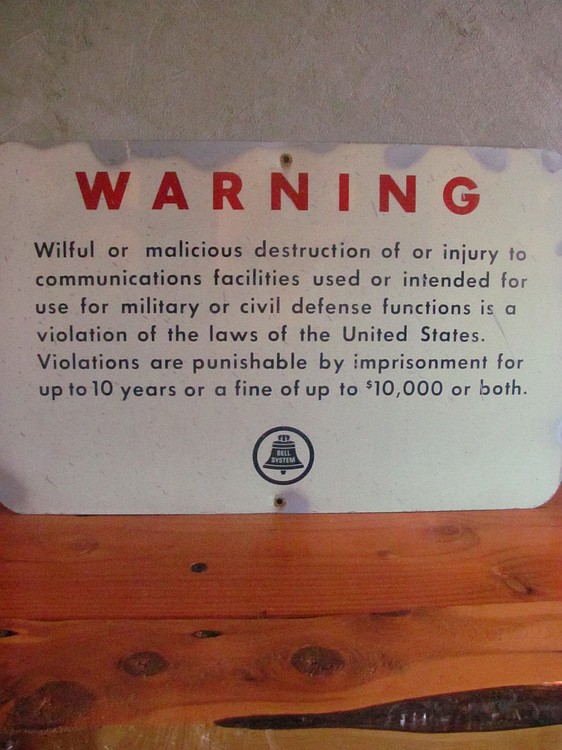 A warning sign from a job site was given to Walton and Cloe by George Warta, son of the Parker Landing building owner John Warta.