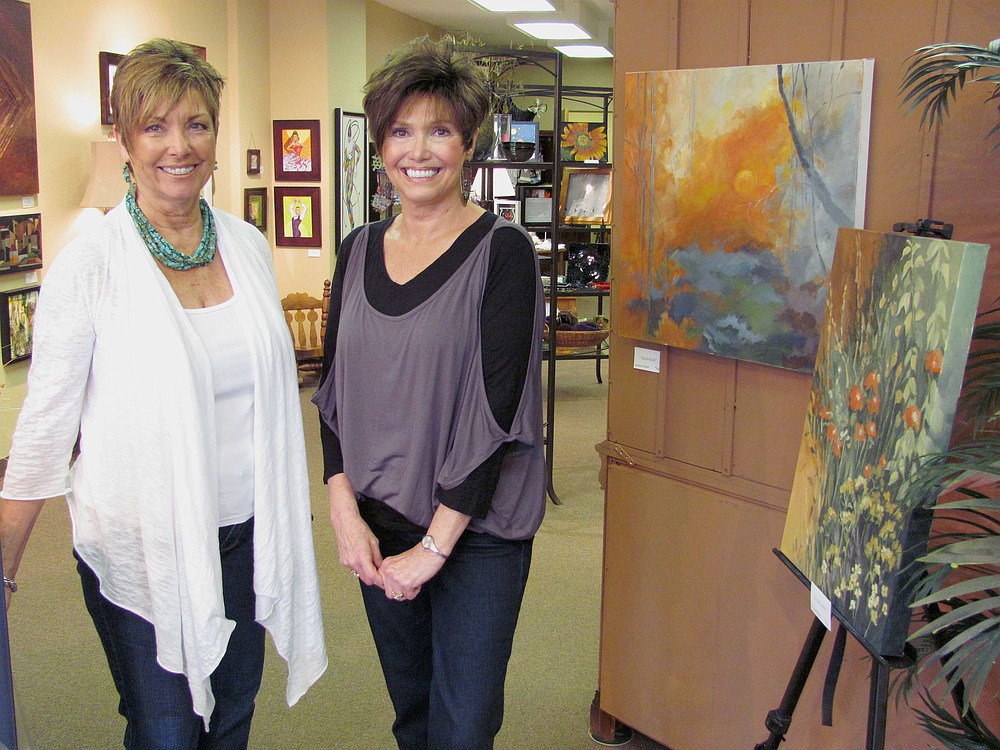 Sharon Ballard (left) and Marquita Call (right) have opened Ballard & Call, in downtown Camas. An assortment of art and handmade items are available to purchase in the gallery and shop. They include jewelry, purses, acrylic paintings, sculptures and embellished glassware.