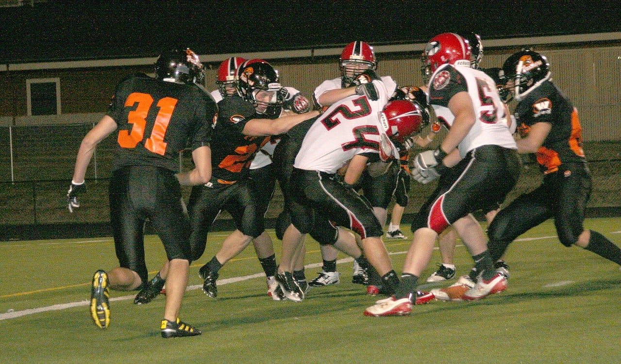 The Panthers chop the Lumberjacks down on the 1-yard line Friday night, at Fishback Stadium in Washougal.