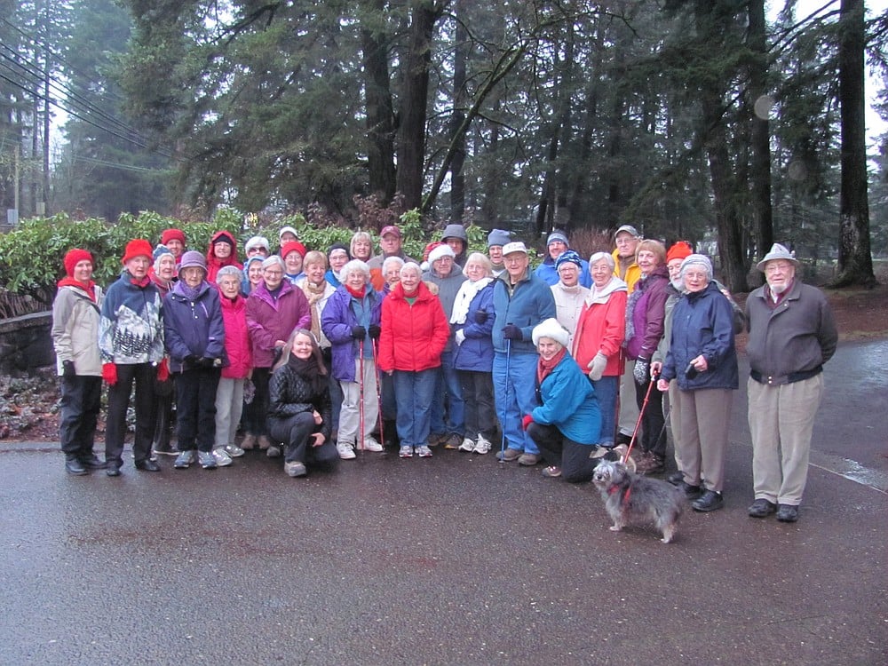 The Osprey Walking Group meets every weekday at 8 a.m. to traverse the trails at Lacamas Park. All abilities and ages are welcome to join.