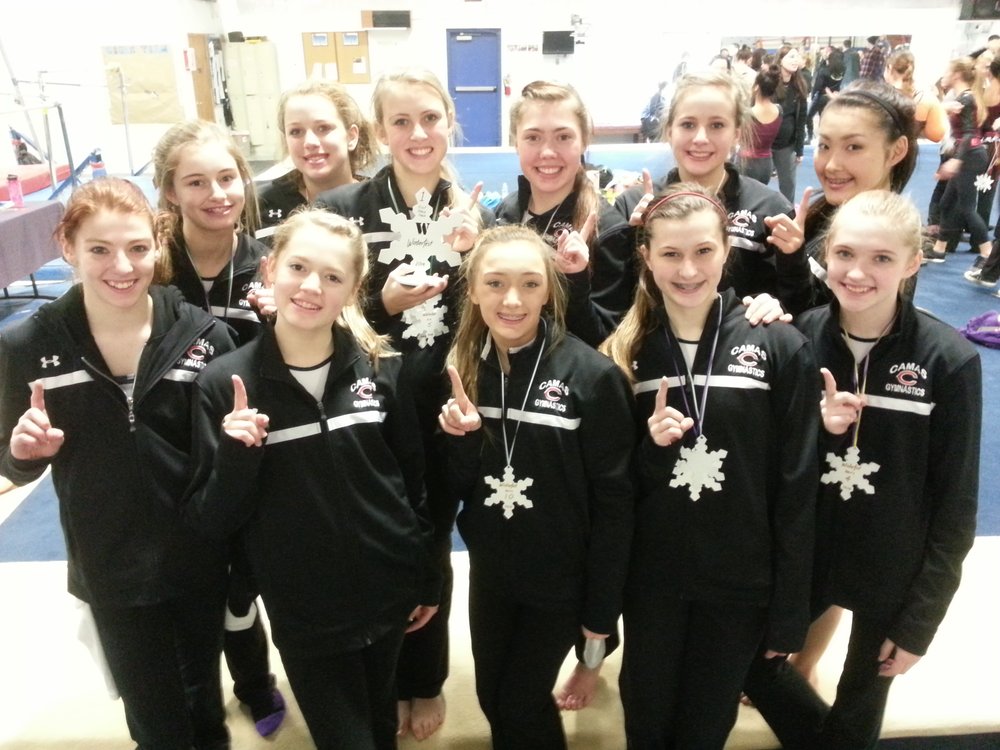The Camas High School gymnastics team won the first session of the Winterfest invitational Saturday, at the Naydenov Gymnastics Center in Vancouver. The Papermakers scored 158.65 points to defeat Prairie, Mountain View, Skyview and Evergreen.
