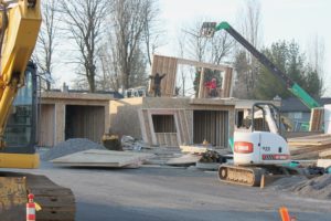 Construction is well underway on the 51-unit Camas Ridge apartment complex at Northwest 28th Avenue and Logan Street on Prune Hill.  According to Vancouver Housing Authority officials, the project will be complete this summer.