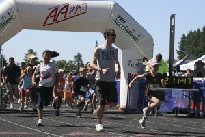 The kids run closed out the Fit Right Northwest running and walking events around Lacamas Lake Sunday. Race director Dave Sobolik said 120 kids registered ahead of time, and many more signed up before the run began.