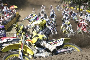 Dirt flies and fans cheer as riders make their way around the bend during the Washougal AMA National Saturday. Guests began showing up at Washougal Motocross Park on Wednesday for the 30th anniversary celebration.