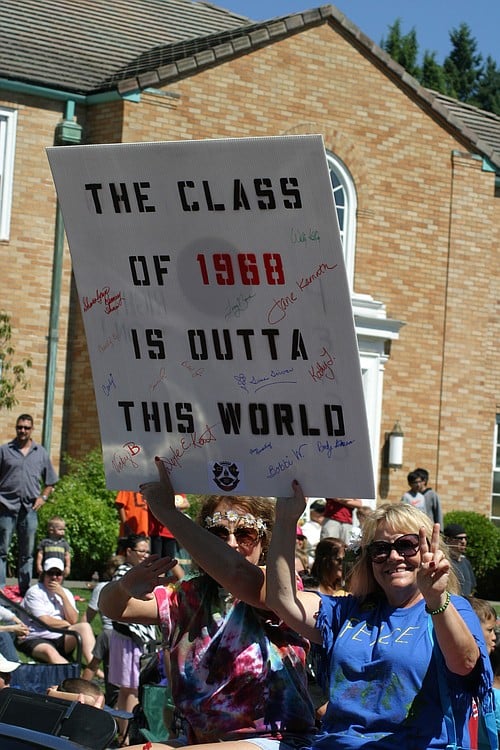 The Camas High School Class of 1968 got into the spirit of the occasion.