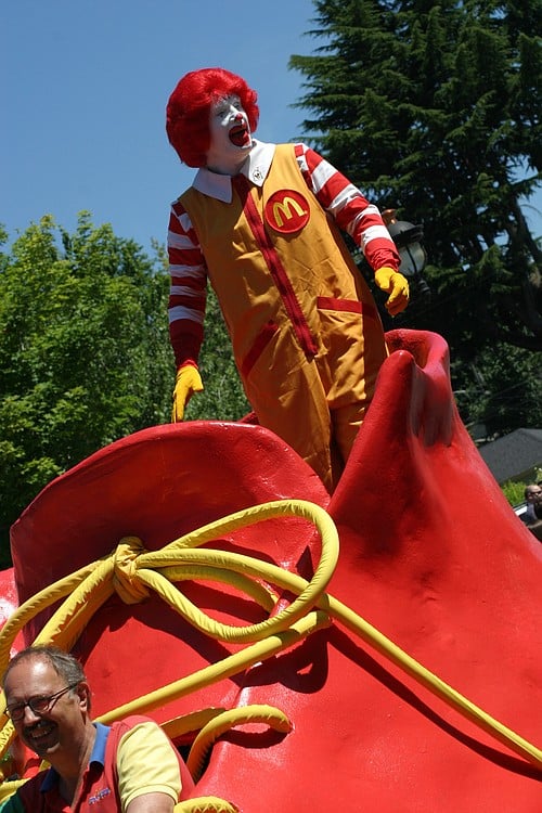 Ronald McDonald made an appearance at the Grand Parade. Many spectators were treated to coupons for a free ice cream cone at McDonald's.