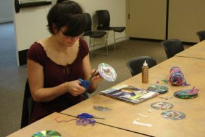 Students crafted together rainbow catchers, mosaics, wreaths, picture frames, and more with used CDs at the Camas Public Library last week. The craft was one of many events and activities designed just for teenagers.