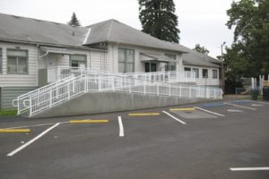 An open house, scheduled for Wednesday, Oct. 6, from 5 to 7 p.m., will celebrate the completion of the Camas Community Center's new entryway (above) and the installation of an audio-visual system.  The event, free and open to the public, will include a dedication ceremony, kids' activities and refreshments.