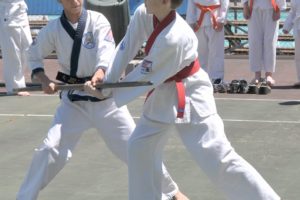 Students with Camas Karate participated in the Camtown children's event in Crown Park in June. The business will celebrate its 20th anniversary Friday and Saturday.