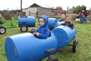 A "train" pulled by a tractor, is another popular attraction. Children typically want to go for a ride, no matter what the weather.