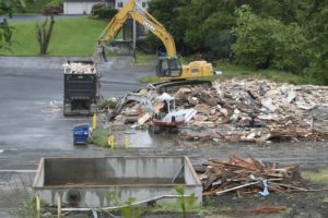 The former offices of George Schmid & Sons, Inc., were demolished in May. The land at 1407 32nd St., in Washougal, is the proposed site for housing and commercial development.