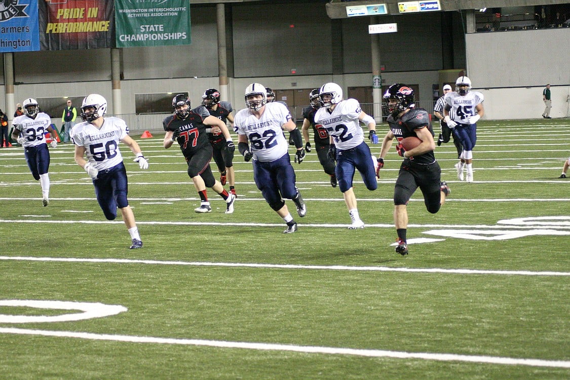 Nate Beasley breaks loose for a 42-yard run on the first drive of the game.