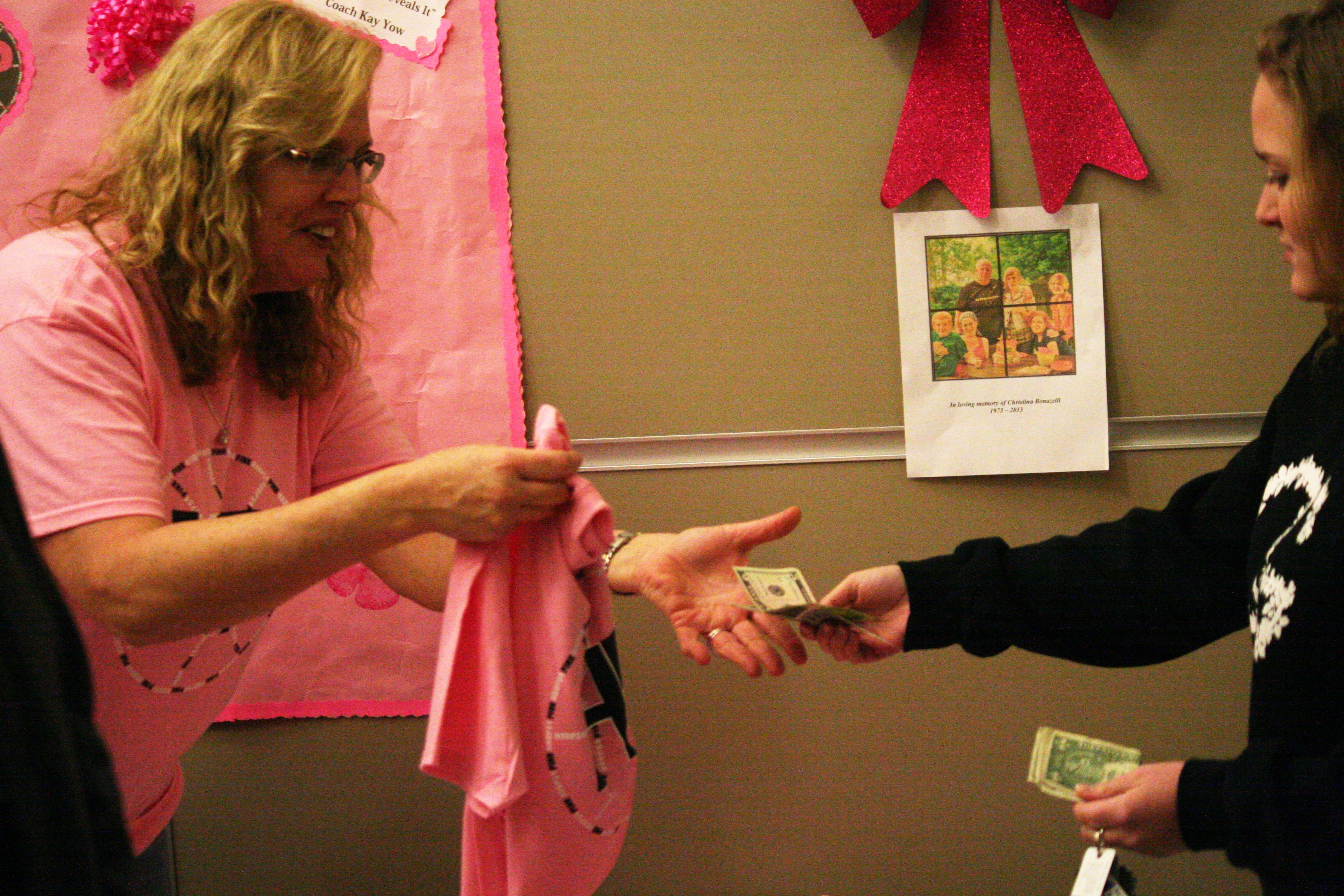 A Hoops for Pink T-shirt gets sold.