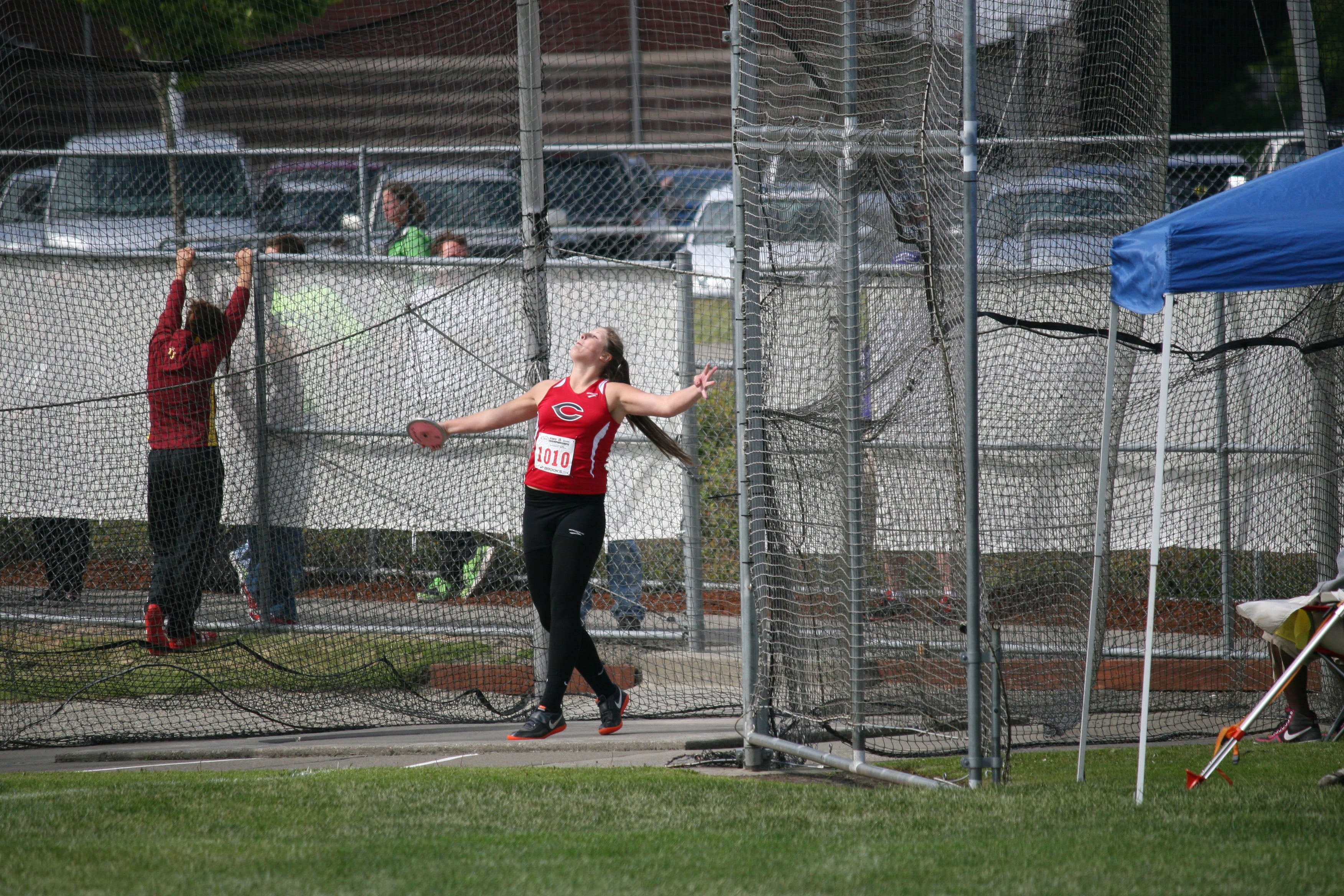 Nikki Corbett finished second place in the discus.