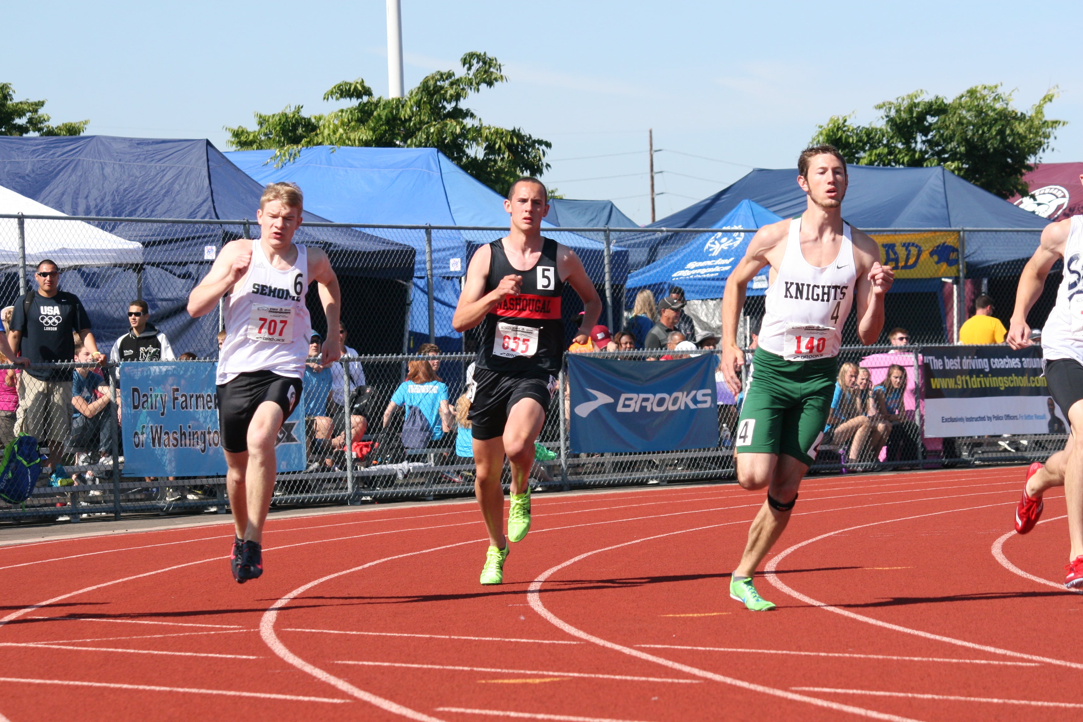 Thomas Normandeau takes a third-place medal from the 800 in his first and only state track and field meet for Washougal.