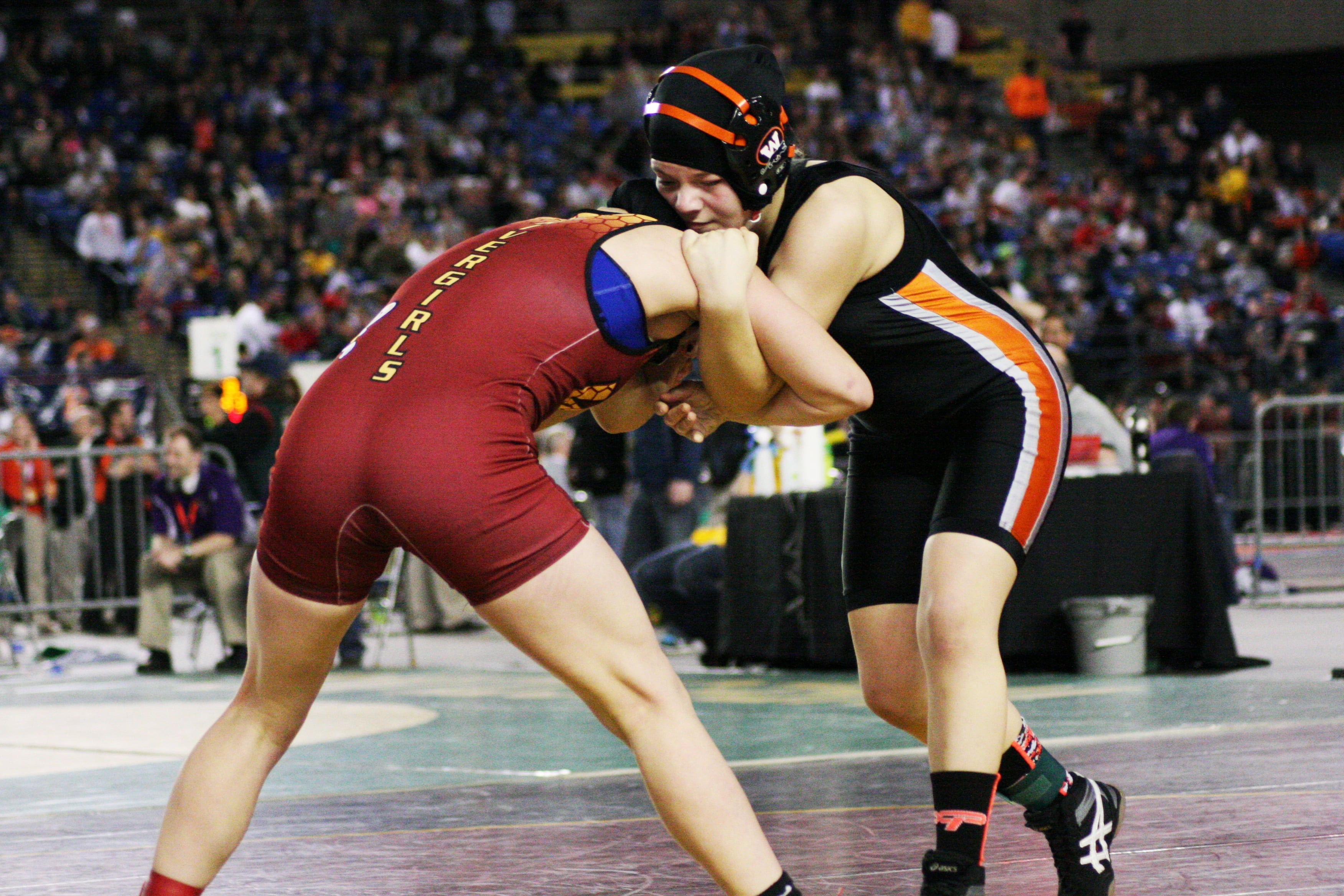 Mialisa Oster grapples with her opponent.