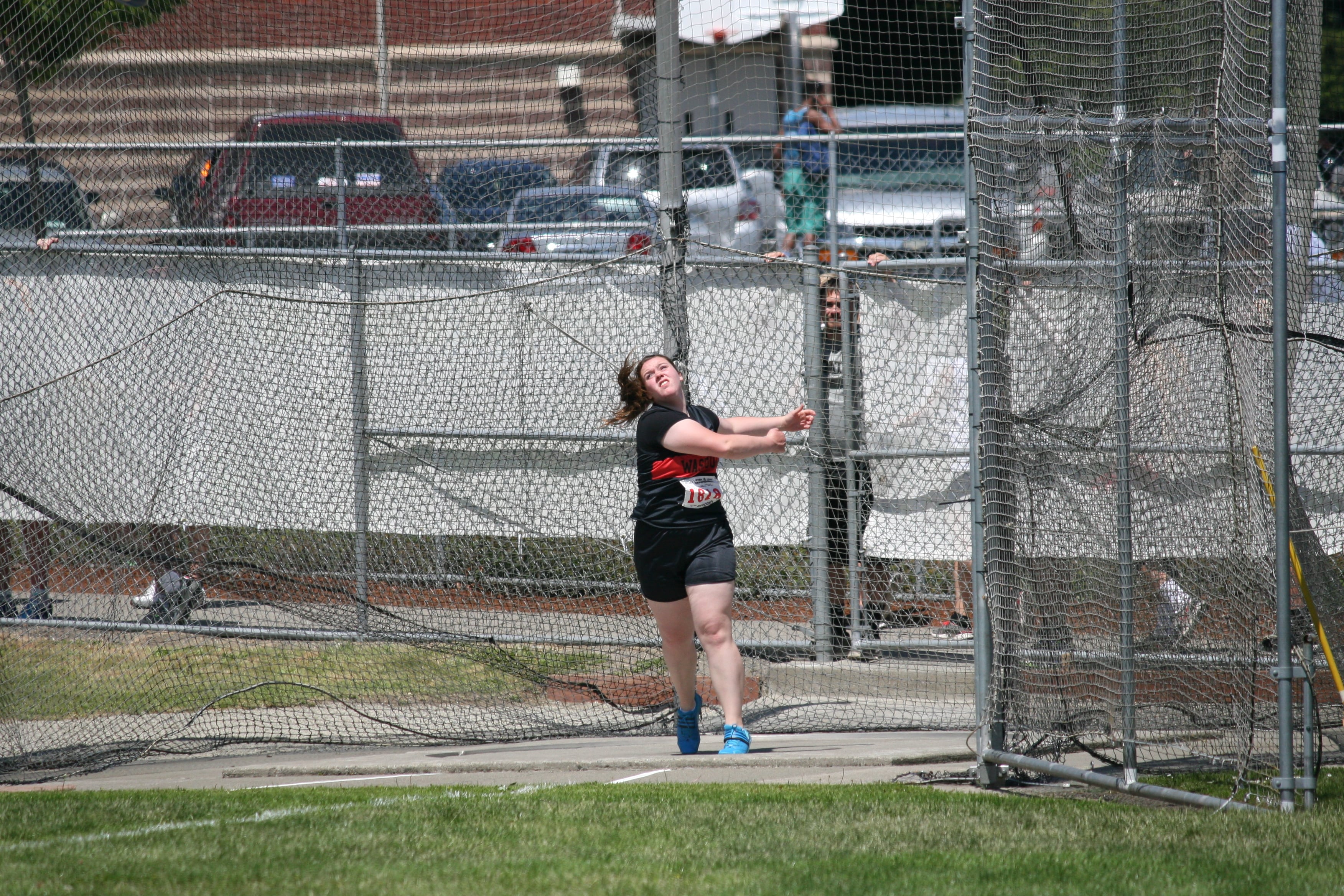 Michelle Greear fires the discus to fifth place for Washougal.