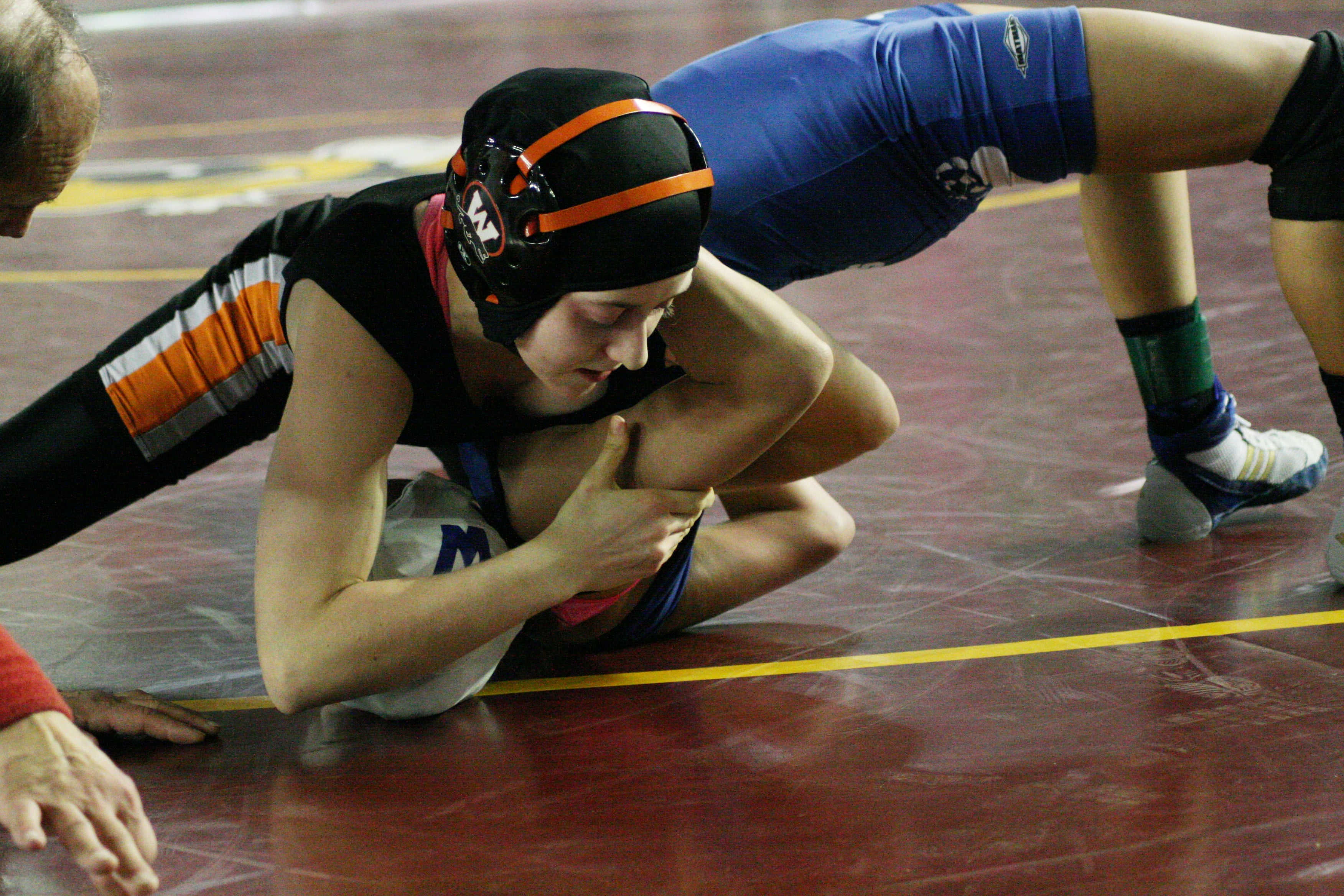 Jessica Eakins put the finishing touches on her high school career with a pinfall victory.