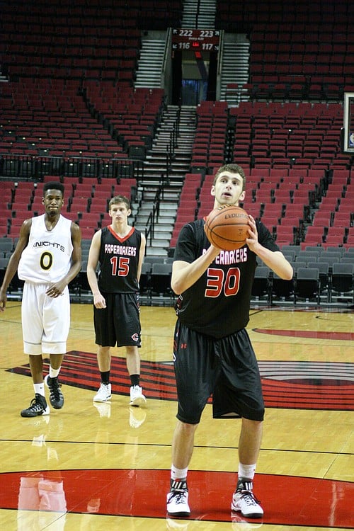 Trevor Jasinsky makes a basket from the foul line.