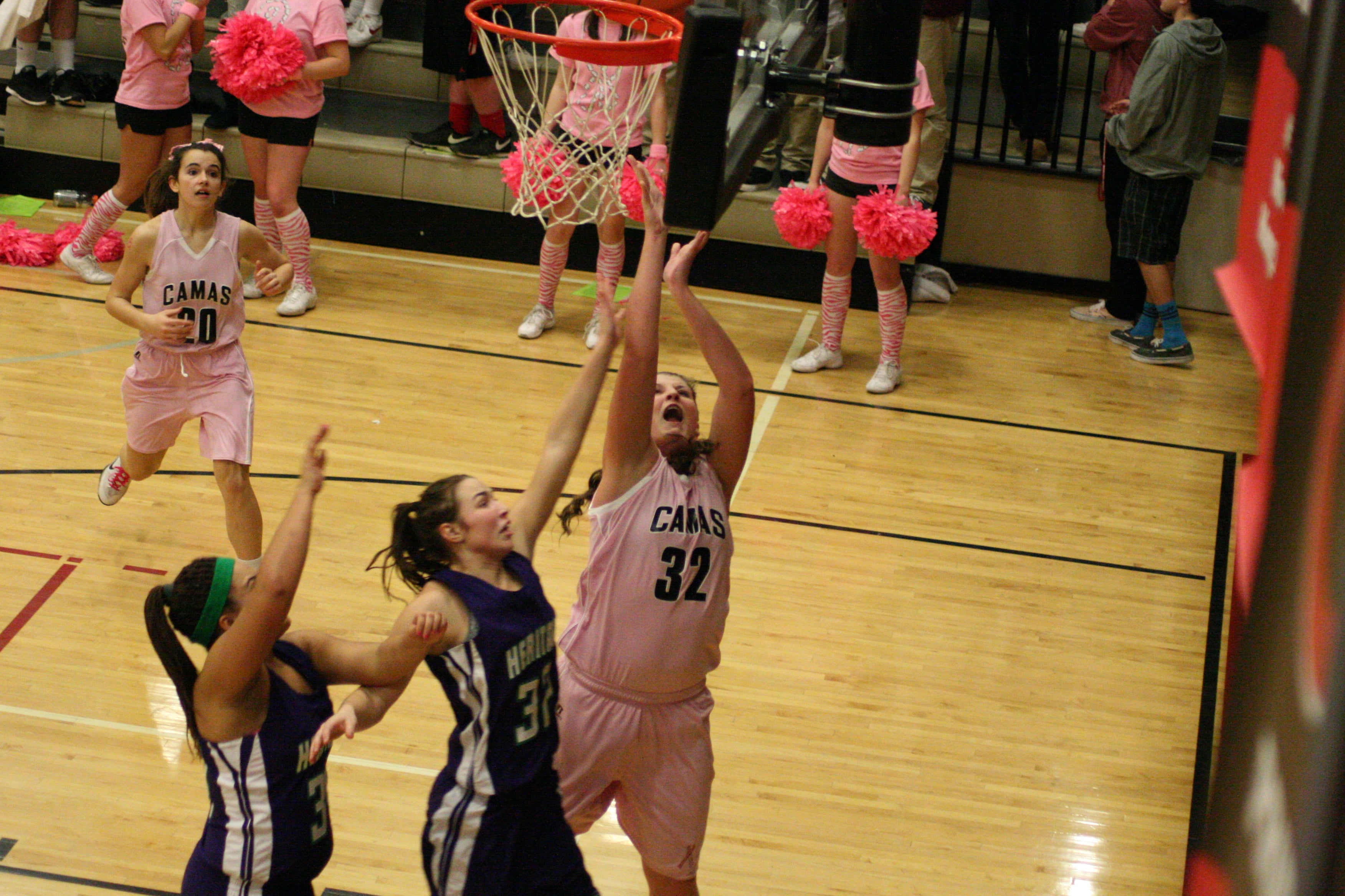 Niiki Corbett keeps rolling. She scored 22 points on Hoops for Pink night.