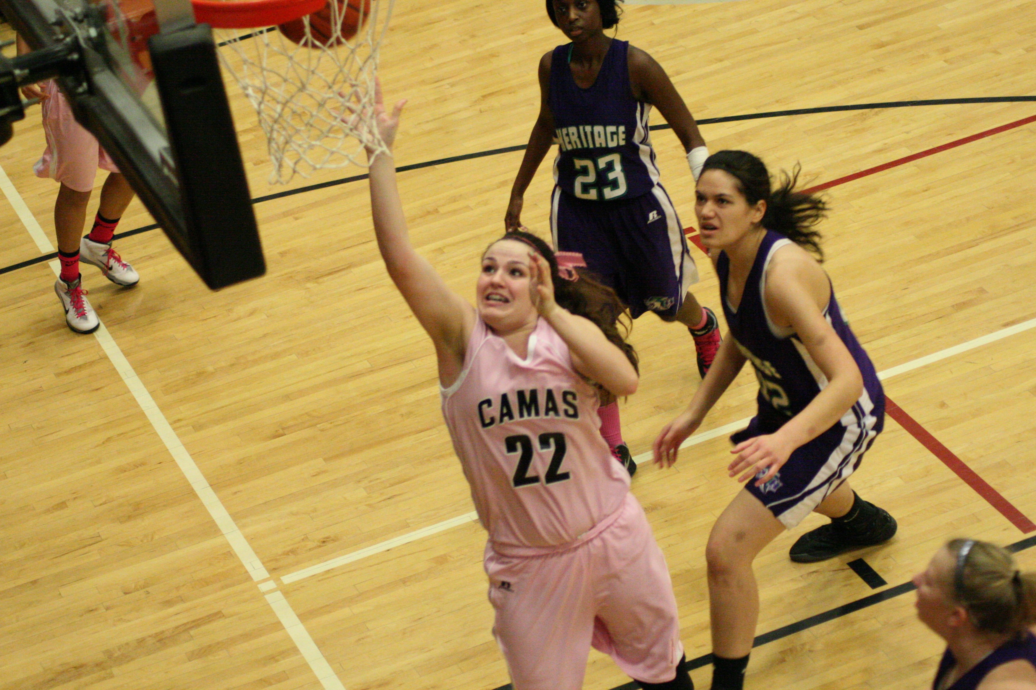 Madison Hutton takes the shot for Camas.