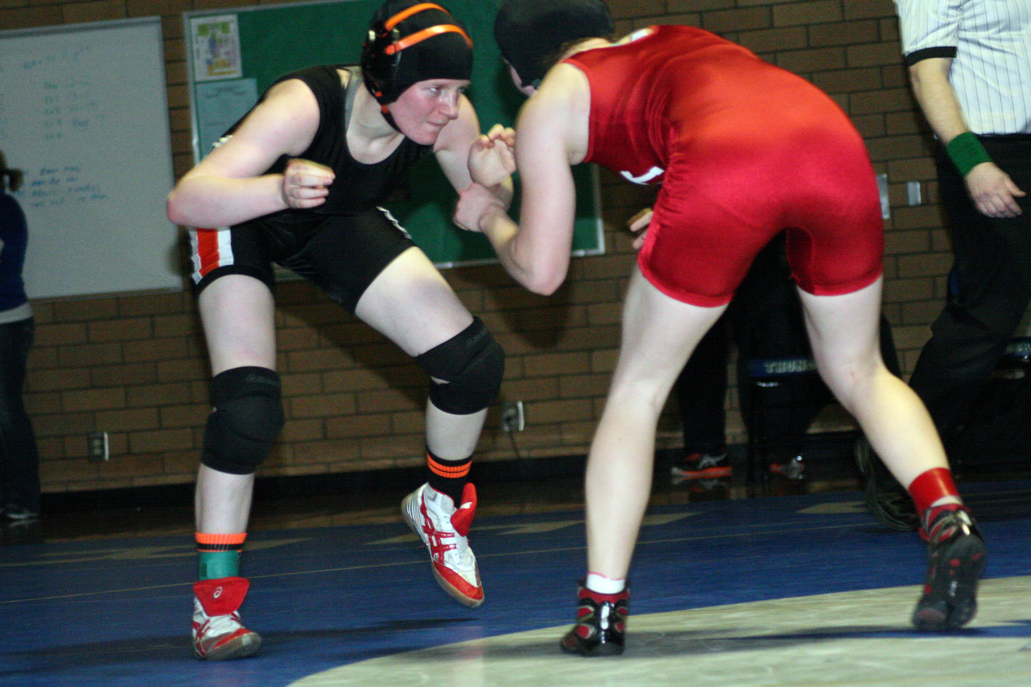 Romney Kellogg (left) claimed second place at 145 pounds for Washougal.