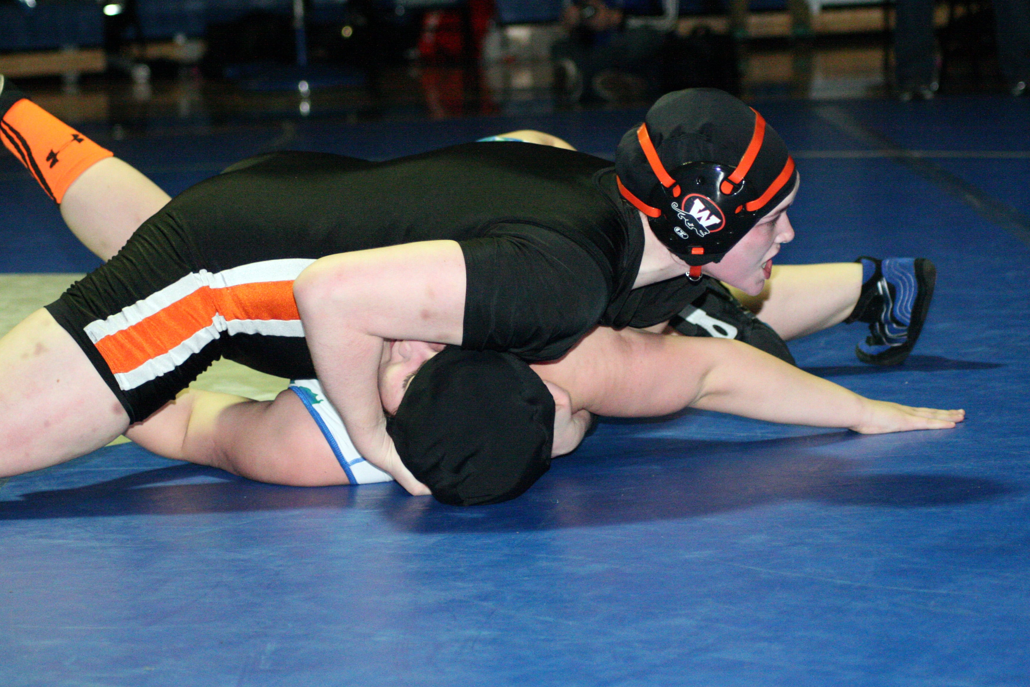 Katelyn Purkeypyle pinned her opponent to become the 190-pound champion for Washougal.