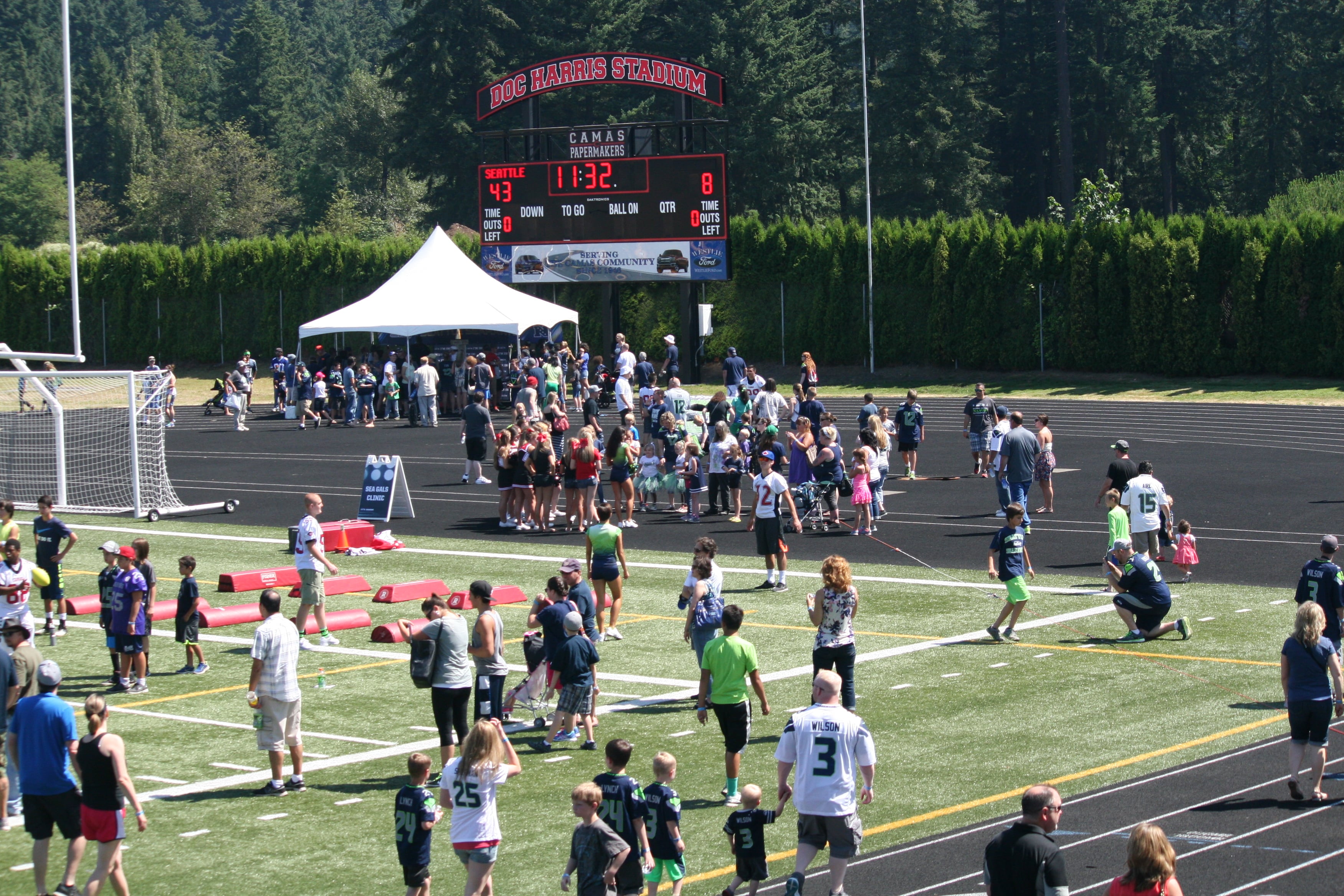 Seattle Seahawks Play 60 Family Fest at Doc Harris Stadium, in Camas.