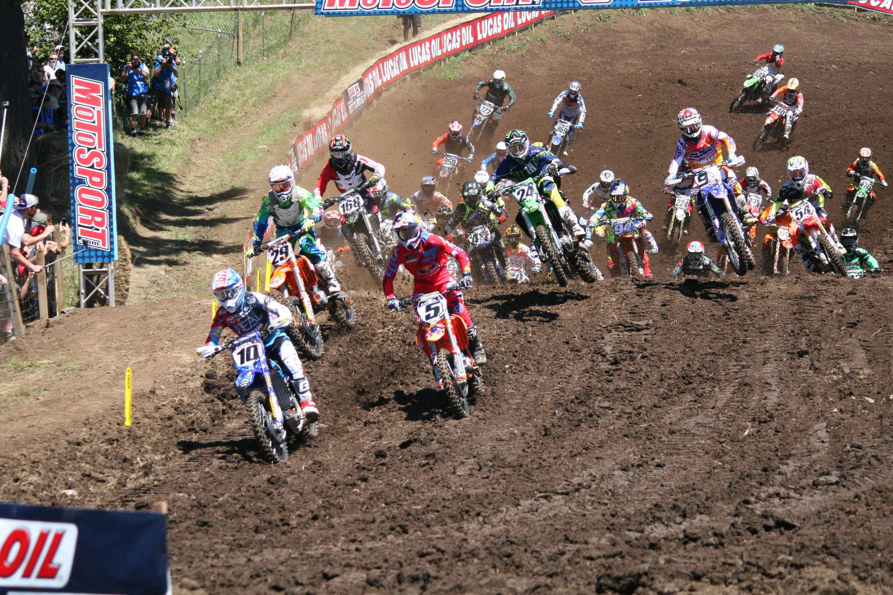 The first 450 moto of the Lucas Oil Pro Motocross Championship at Washougal MX Park.