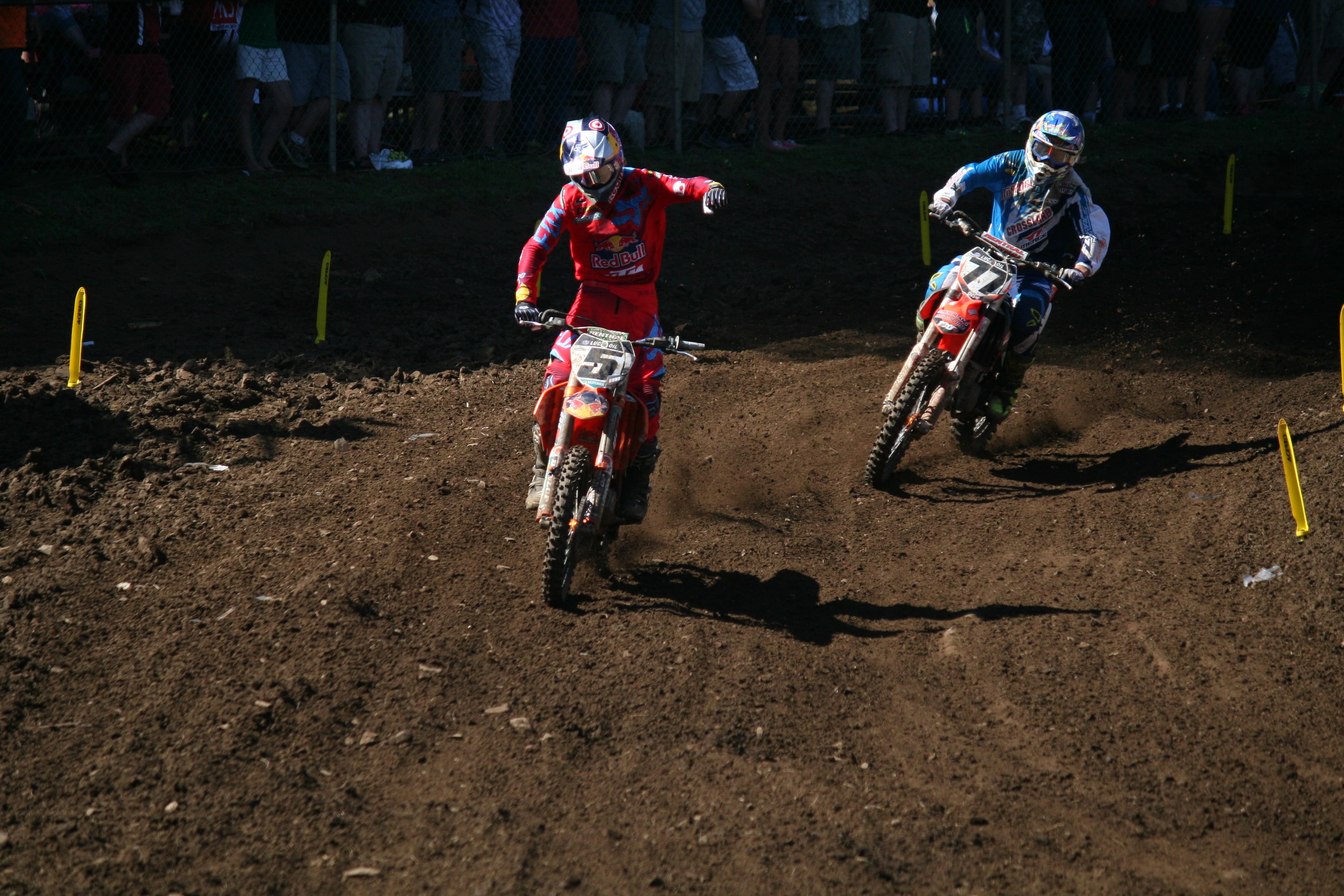 Ryan Dungey pumps his fist after winning the Washougal National.