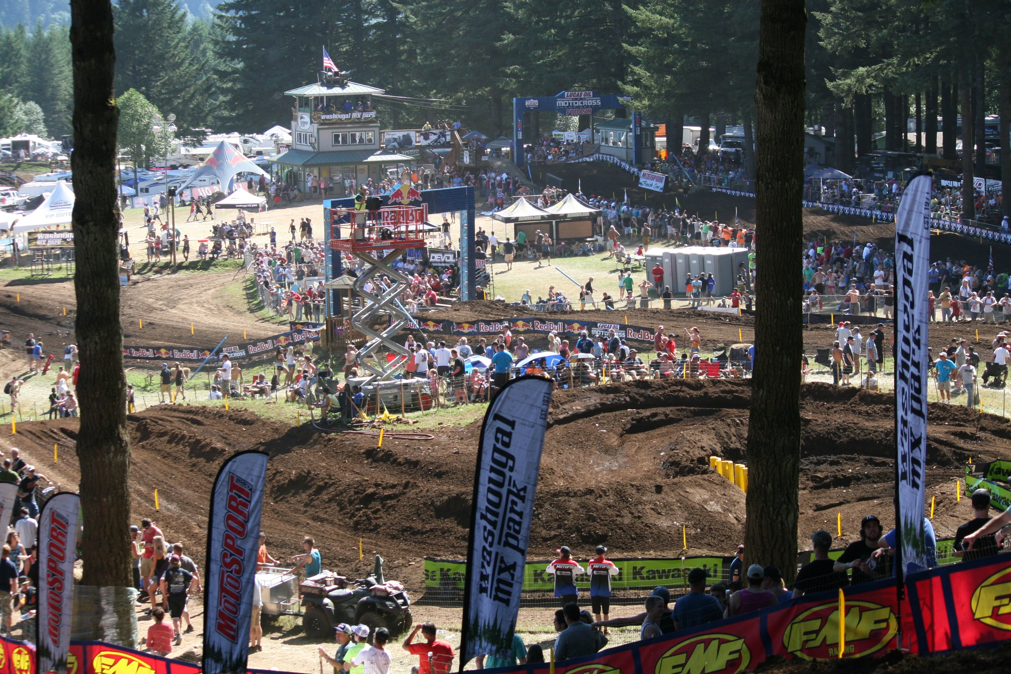 Gearing up for the last pro motocross race of the day at Washougal.