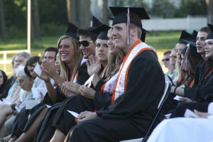 Washougal High School Panther grads enjoy their time in the sun at Fishback Stadium on June 12, 2010. Despite weeks of worry over potential thunderstorms soaking the grads, WHS ceremonies were dry events, minus the tears shed.