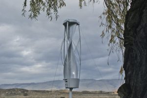 This vertical axis wind turbine in The Dalles, Ore., is manufactured by Skyron Systems, Inc. The company will soon study the potential use of turbines at various Port of Camas-Washougal properties.
