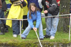 Once youngsters reeled in their catch, Moose Lodge volunteers helped snatch the fish from the water, remove the hook, then clean it.