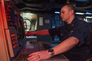Photos courtesy of Joe Bishop/U.S. Navy
Petty Officer Aaron Almond has been aboard the  USS Boxer since May as a part of the Amphibious Squadron ONE, which can perform its mission on aircraft, surface ships, submarines, ashore and with special warfare combat crews.