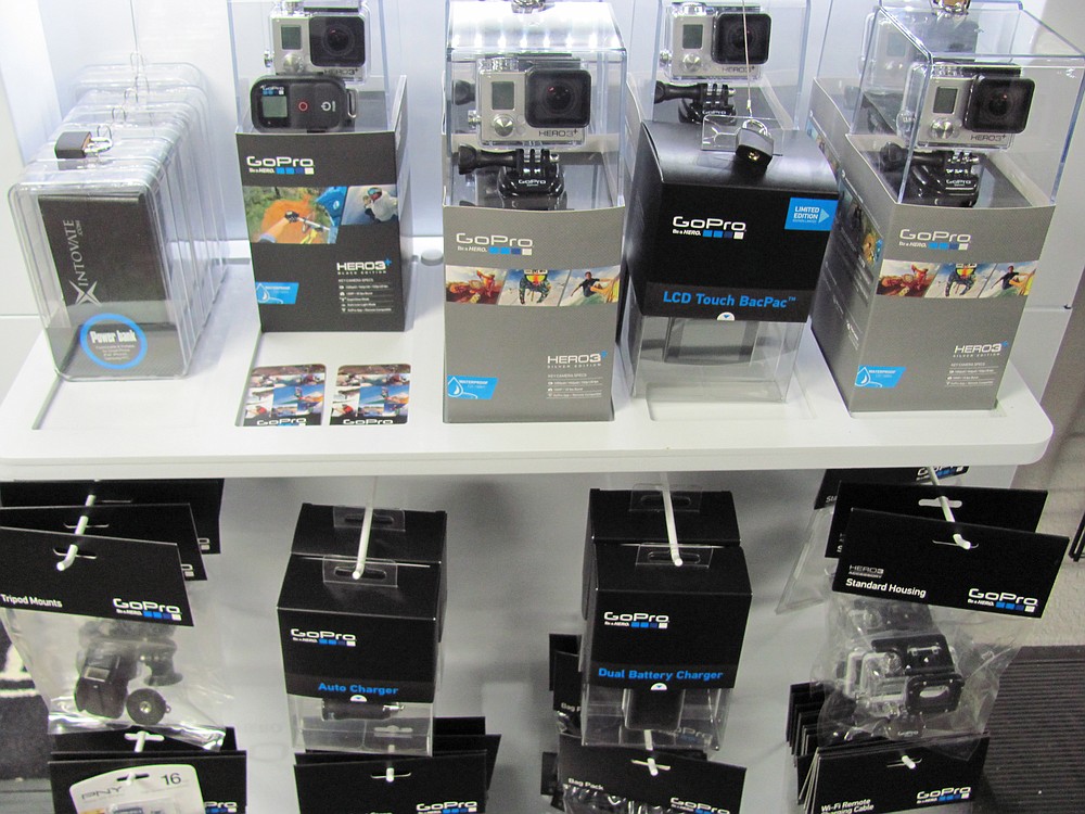 GoPro cameras, rapid cell phone chargers and other accessories are some of the new features at the store.
