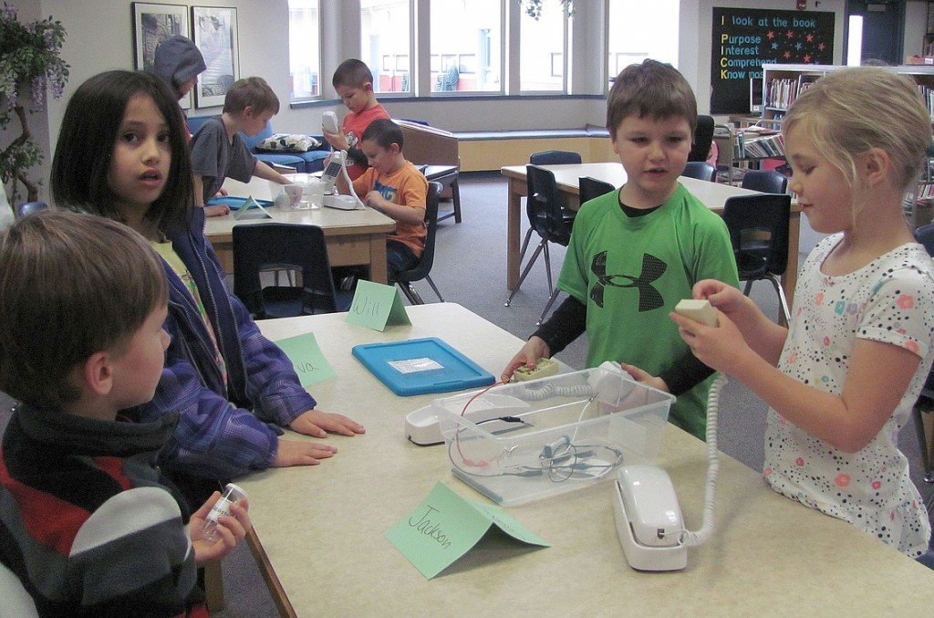 Participants were given a "kit," consisting of a power source, phone jack, phones and cords. They were challenged to figure out how to connect everything properly.