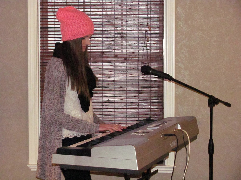 Kaylee Hillman plays the keyboard and sings back-up vocals. She joined the band in December.