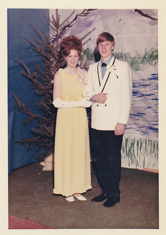Photo courtesy of Dave Raynor
Patti (Hancock) Jeannotte and Dave Raynor pose for her Washougal High School prom photo.
