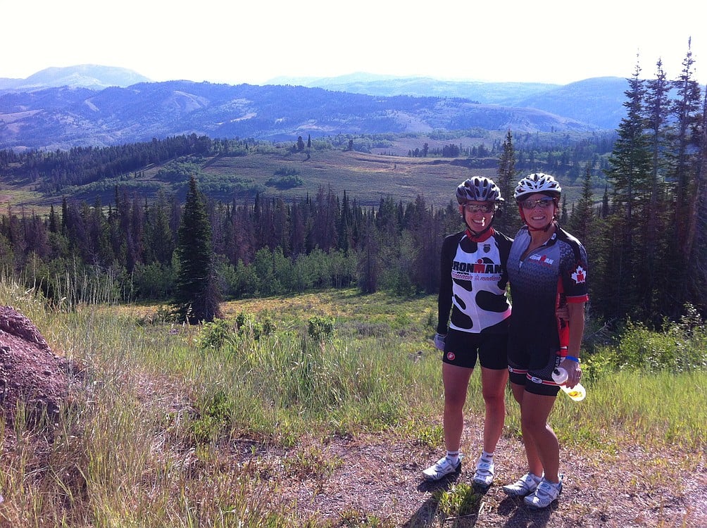 Sondra Grable and Christy Quinn pose for a photo during the Tour de Wyoming cycling event last summer, shortly before Quinn was severely injured in a freak accident.