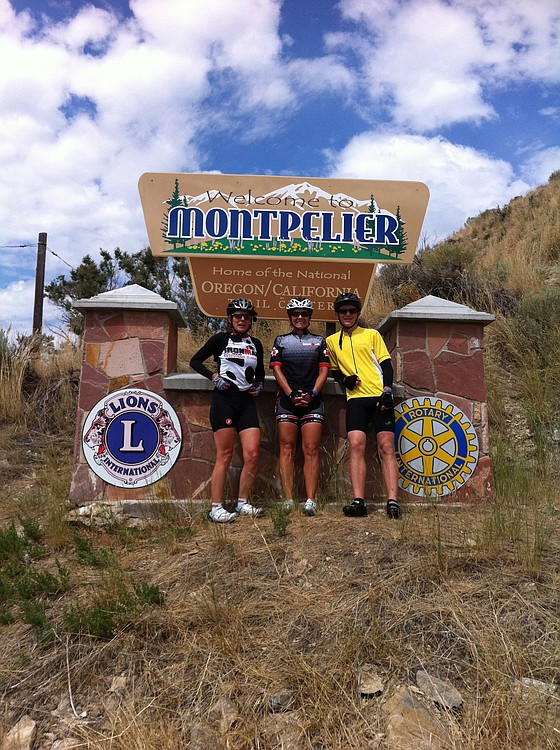 Christy Quinn, Sondra Grable and her son, Ryan Grable, pose for a photo just outside of Montpelier, Idaho, where Quinn suffered a serious spinal cord injury after being thrown from her bike.