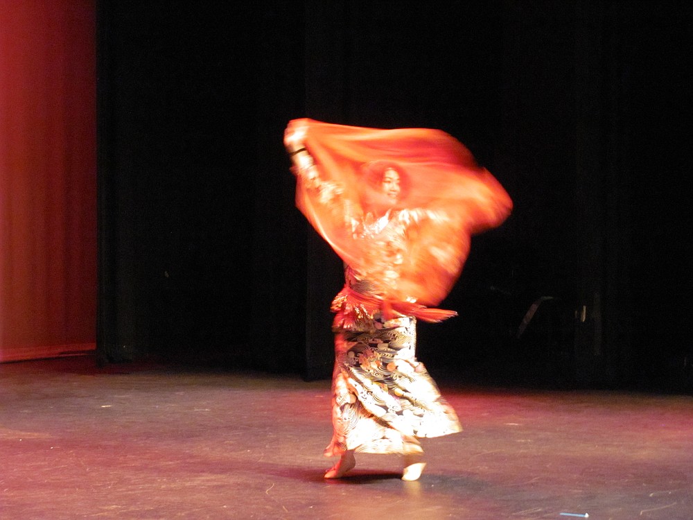 "Angel" entertains the crowd at a past WHS Japanese Festival with a fusion dance performance. Entertainment this year also includes traditional jazz dance, a tap dancing saxophonist and Taiko drum performers.