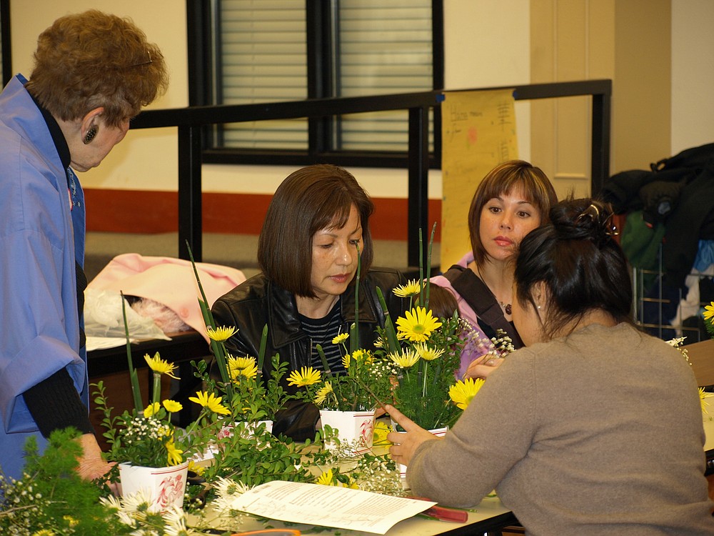 Flower arranging is one of the activities offered at the WHS Japanese Festival.