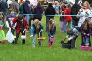 Eager egg hunters wait for the festivities to begin at the Crown Park hunt.