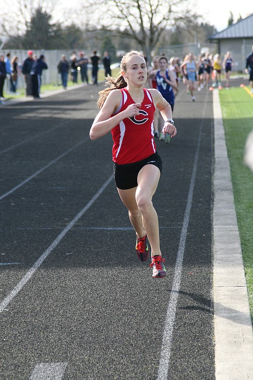 Alexa Efraimson set a new meet and a school record in the 800, winning with a time of 2:17.52. She also anchored the Camas girls to victory in the 1,600 relay.