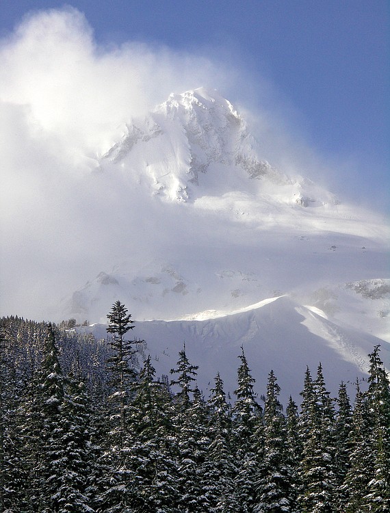 This image was captured on the southeast face of Mount Hood.