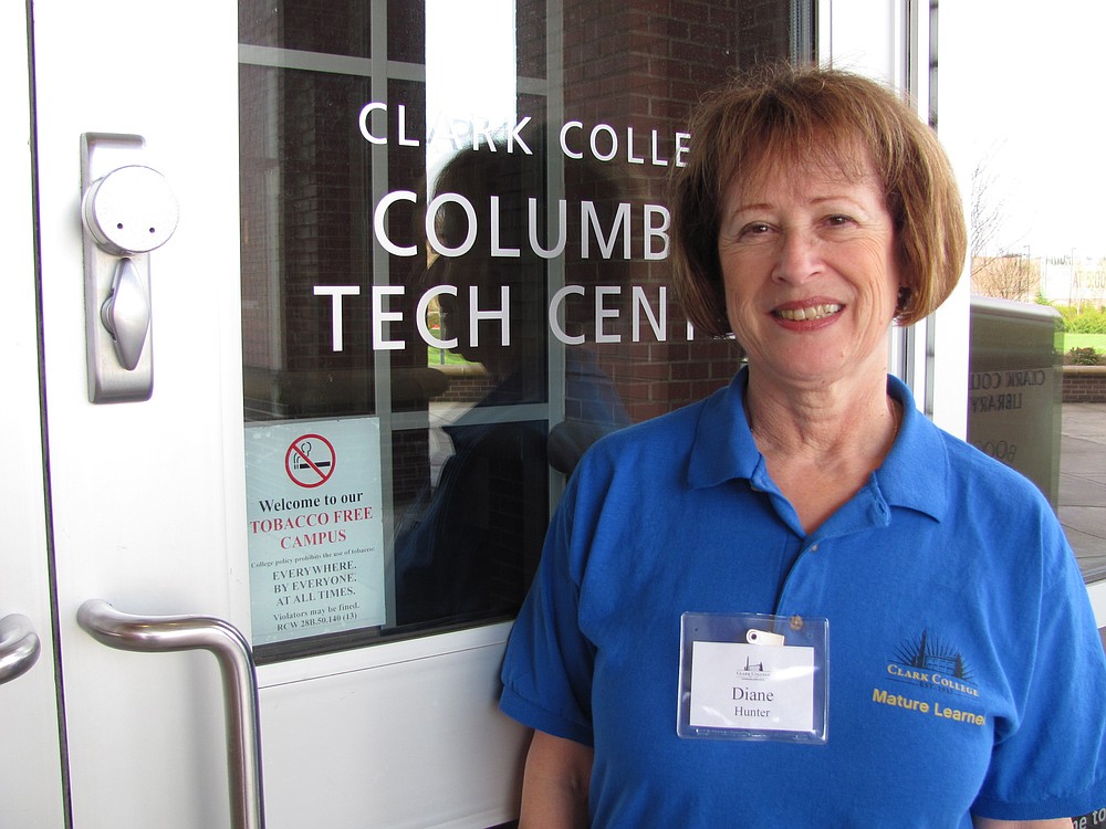 Diane Hunter of Camas has been taking tai chi at Clark College Columbia Tech Center for a year. She enjoys the physical and mental benefits of exercise, and getting out to meet new people.  On Friday, she volunteered at the Mature Learning celebration.